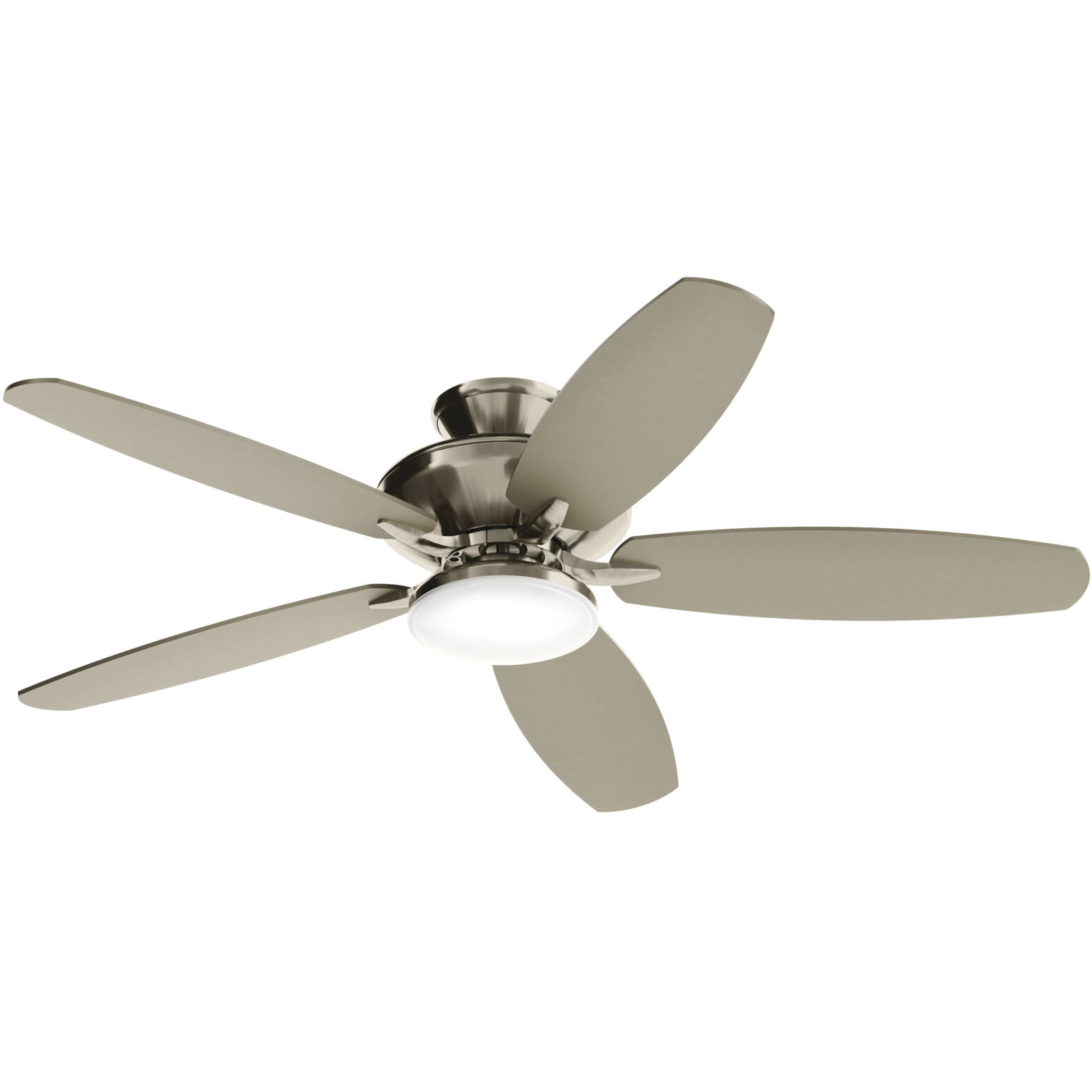 Renew Designer 52 inch Painted Brushed Nickel with Silver Blades Ceiling Fan